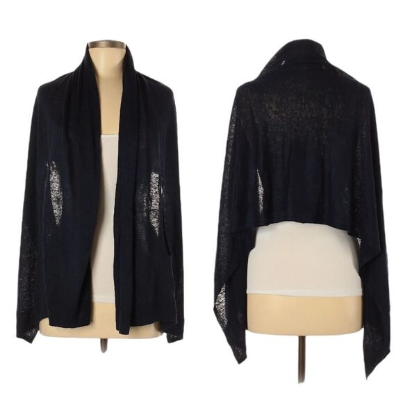 GRAINNE & CO Devon 100% Linen Blue Wrap Stole Open Cardigan M - Picture 6 of 6